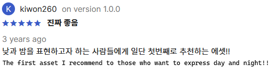 The first asset I recommend to those who want to express day and night!!